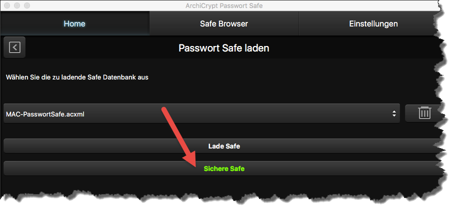 Passwort Safe Backup