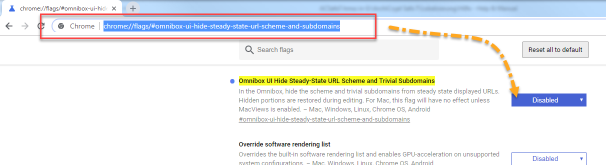 Google Chrome 69 URL anzeigen