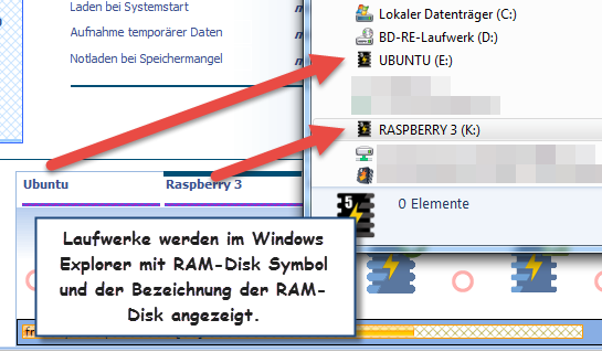 RAM-Disk im Windows Explorer