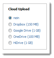 Cloud-Dienst wählen